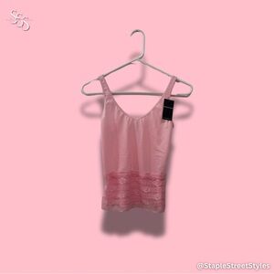 Pink Floral Lace Rampage Tank size small
